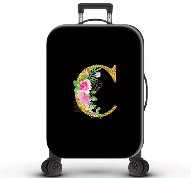 キャリースーツケースカバーオリジナルイニシャルデザインプリント旅行アクセサリー < 女性ファッション キャリースーツケースカバーオリジナルイニシャルデザインプリント旅行アクセサリー < 女性ファッションの