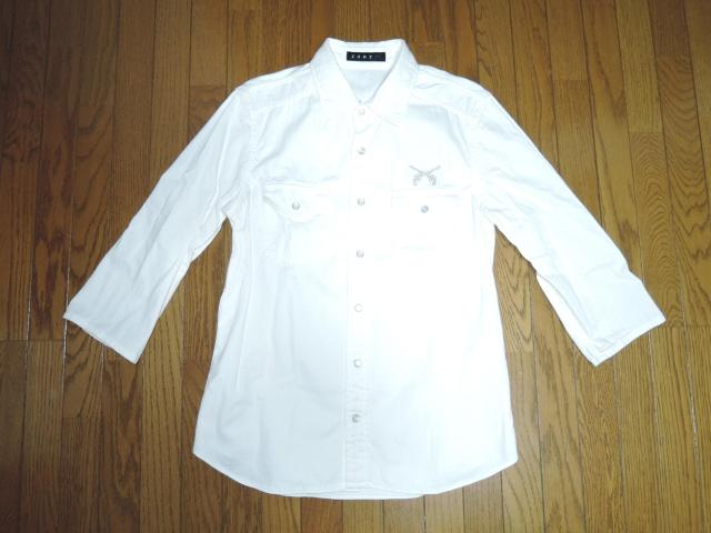 roar ロアー 7分丈シャツ 2 白 ホワイトデニム タンガリー 背ロゴ 迷彩柄 LOGO 特殊加工製品 < ブランド roar ロアー 7分丈シャツ 2 白 ホワイトデニム タンガリー 背ロゴ 迷彩柄 LOGO 特殊加工製品 < ブランドの