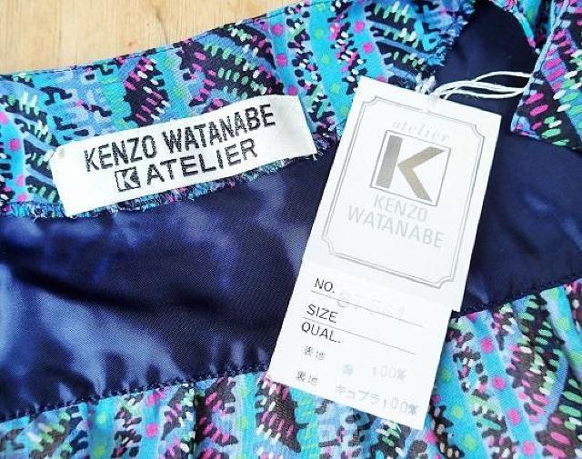 【未使用/タグ付き】KENZO WATANABE  ケンゾウ ワタナベ◆綿100% ワンピース ヴィンテージ レトロ/ブルー系 < 女性ファッション  【未使用/タグ付き】KENZO WATANABE  ケンゾウ ワタナベ◆綿100% ワンピース ヴィンテージ レトロ/ブルー系 < 女性ファッションの