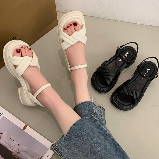 送料無料 新品 厚底サンダル 美脚 レディース 韓国 夏 < 女性ファッション  送料無料 新品 厚底サンダル 美脚 レディース 韓国 夏 < 女性ファッションの