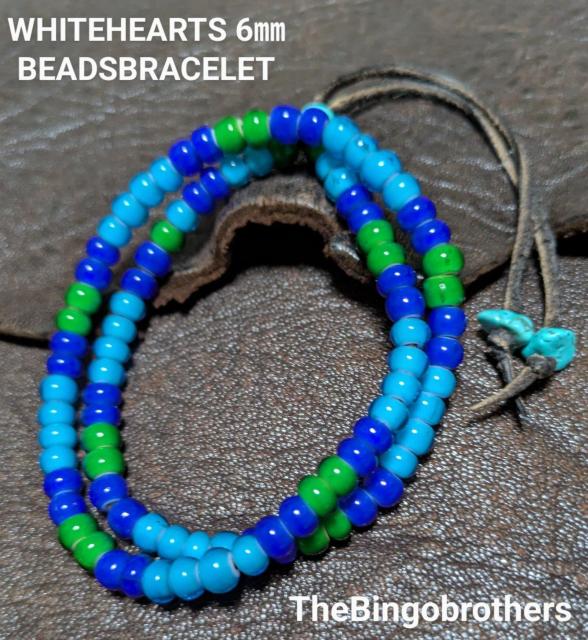 The Bingo Brothers★ホワイトハーツ★マルチ6o★二重巻ビーズブレスレット★鹿革紐★新品未着用★送料無料★クーポン < 男性アクセサリー/時計 The Bingo Brothers★ホワイトハーツ★マルチ6o★二重巻ビーズブレスレット★鹿革紐★新品未着用★送料無料★クーポン < 男性アクセサリー/時計の
