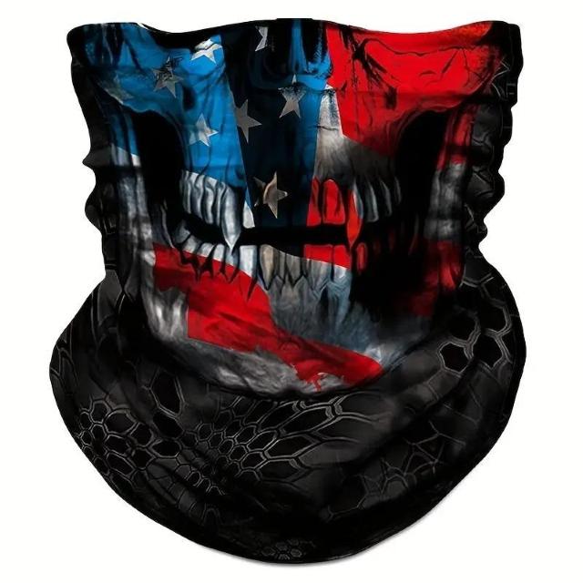 超お買い得590円★多機能シームレスポリエステルネックゲイター、スカル&フラッグデザイン、防風・吸汗速乾スカーフ MT-07 < 女性ファッション 超お買い得590円★多機能シームレスポリエステルネックゲイター、スカル&フラッグデザイン、防風・吸汗速乾スカーフ MT-07 < 女性ファッションの