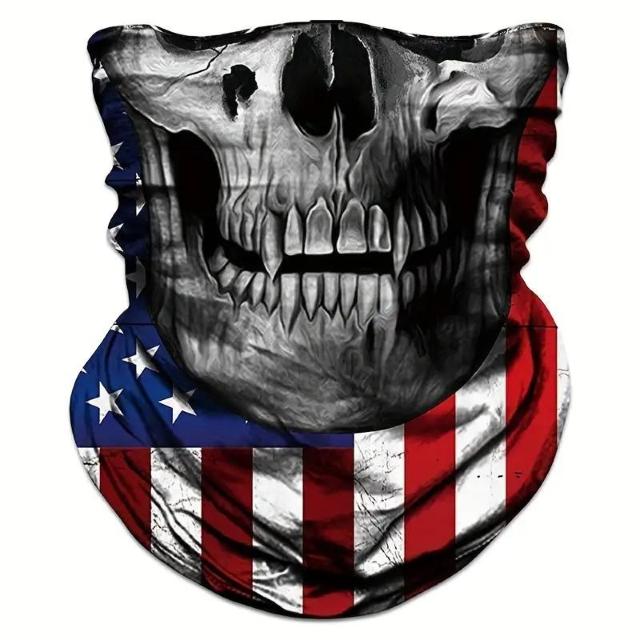 超お買い得590円★多機能シームレスポリエステルネックゲイター、スカル&フラッグデザイン、防風・吸汗速乾スカーフ MT-07 < 女性ファッション 超お買い得590円★多機能シームレスポリエステルネックゲイター、スカル&フラッグデザイン、防風・吸汗速乾スカーフ MT-07 < 女性ファッションの