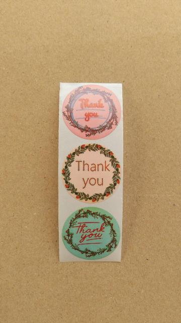 〈★即決〉Aカラフルリース Thank you シール 3枚 < インテリア/ライフ 〈★即決〉Aカラフルリース Thank you シール 3枚 < インテリア/ライフの