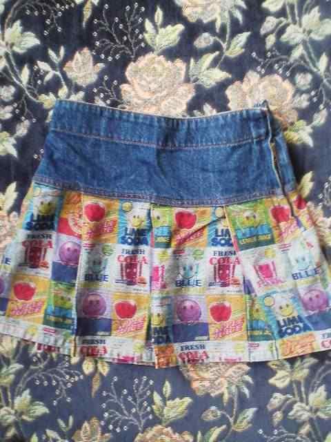 ☆美品☆ミニKドリンク柄デニムスカート☆110 < キッズ/ベビー ☆美品☆ミニKドリンク柄デニムスカート☆110 < キッズ/ベビーの