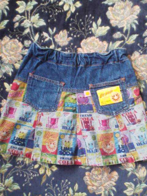 ☆美品☆ミニKドリンク柄デニムスカート☆110 < キッズ/ベビー ☆美品☆ミニKドリンク柄デニムスカート☆110 < キッズ/ベビーの