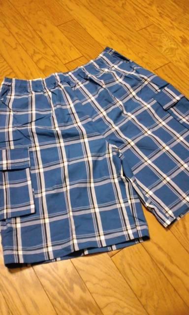 LA直輸入!SHAKAデザインチェックハーフカーゴパンツ青 4XLXXXXL A@ < 男性ファッション LA直輸入!SHAKAデザインチェックハーフカーゴパンツ青 4XLXXXXL A@ < 男性ファッションの