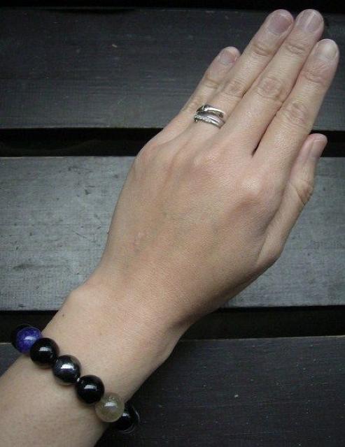 ルチルクォーツxラピスラズリxへマタイトxオニキスx水晶 < 男性アクセサリー/時計 ルチルクォーツxラピスラズリxへマタイトxオニキスx水晶 < 男性アクセサリー/時計の