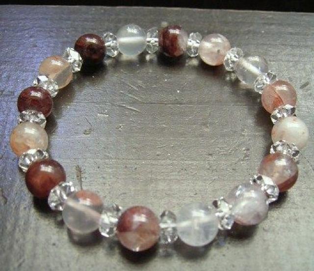 ヘマタイトインクォーツxカット水晶ブレスレット < 女性アクセサリー/時計 ヘマタイトインクォーツxカット水晶ブレスレット < 女性アクセサリー/時計の