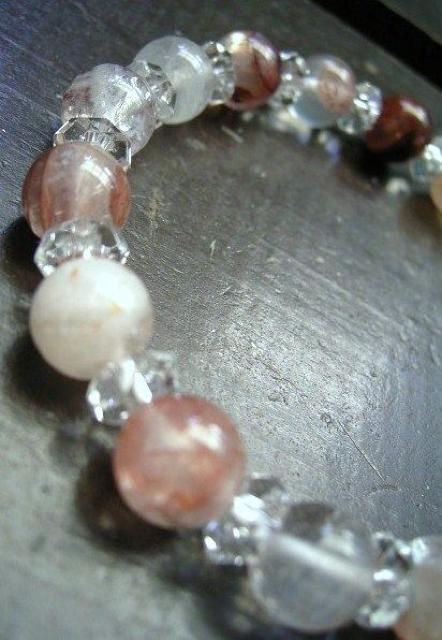 ヘマタイトインクォーツxカット水晶ブレスレット < 女性アクセサリー/時計 ヘマタイトインクォーツxカット水晶ブレスレット < 女性アクセサリー/時計の