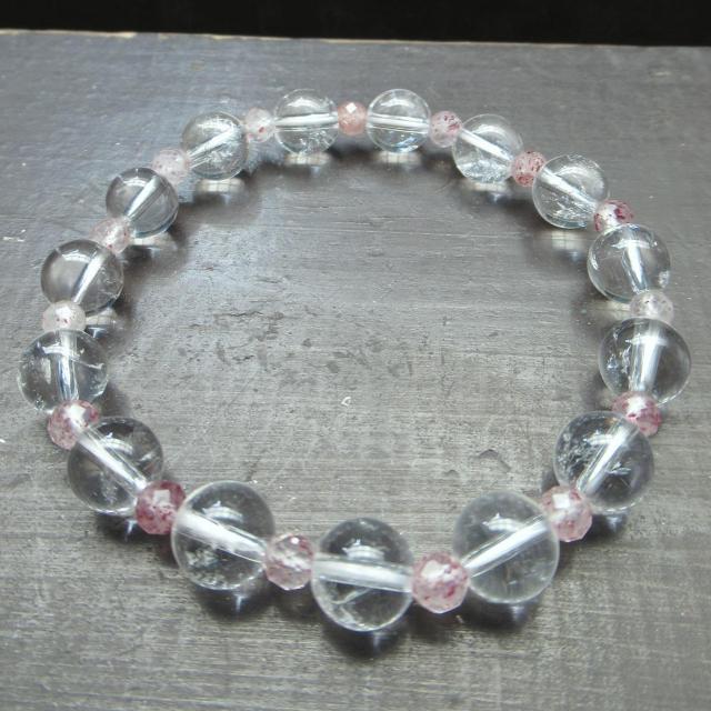 水晶xエピドートブレスレット天然石 < 女性アクセサリー/時計 水晶xエピドートブレスレット天然石 < 女性アクセサリー/時計の