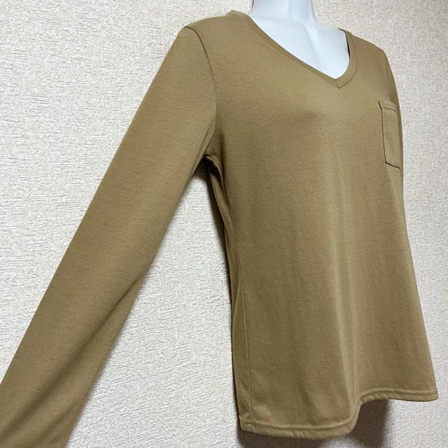 カフェオレカラー☆胸元ポケット付☆VネックロンT < ブランド  カフェオレカラー☆胸元ポケット付☆VネックロンT < ブランドの