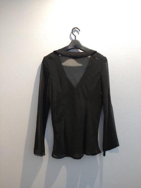 サラサラシフォン ブラック ドット柄 ブラウス シャツ Lサイズ < 女性ファッション  サラサラシフォン ブラック ドット柄 ブラウス シャツ Lサイズ < 女性ファッションの