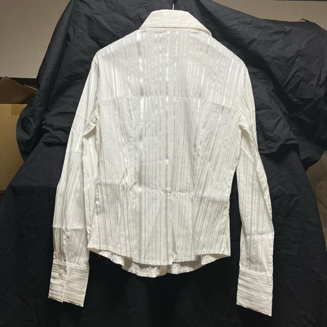 【NARACAMICIE】 ラメ ストライプ 長袖シャツ・ブラウス ボタンダウン トップス < ブランド 【NARACAMICIE】 ラメ ストライプ 長袖シャツ・ブラウス ボタンダウン トップス < ブランドの