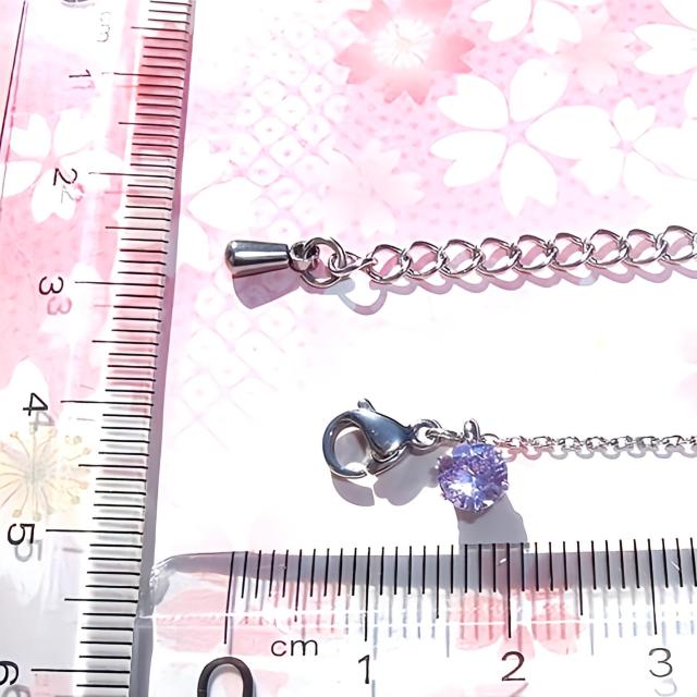 送料無料 即買い: 対アレルギーサージカルステンレス一粒ラベンダーCZネックレス < 女性アクセサリー/時計  送料無料 即買い: 対アレルギーサージカルステンレス一粒ラベンダーCZネックレス < 女性アクセサリー/時計の