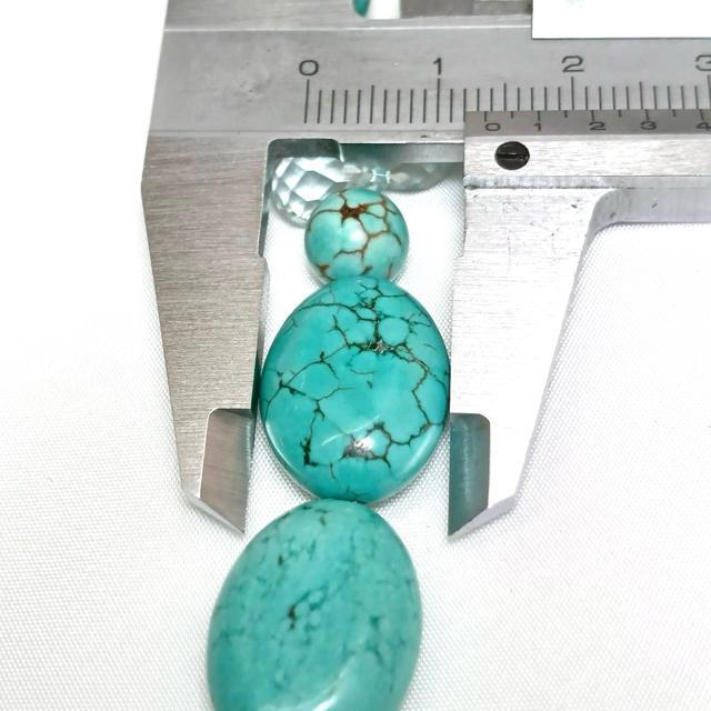 美品 SV925 トルコ石 ブルートパーズ 淡水パール ネックレス 約62cm < 女性アクセサリー/時計 美品 SV925 トルコ石 ブルートパーズ 淡水パール ネックレス 約62cm < 女性アクセサリー/時計の