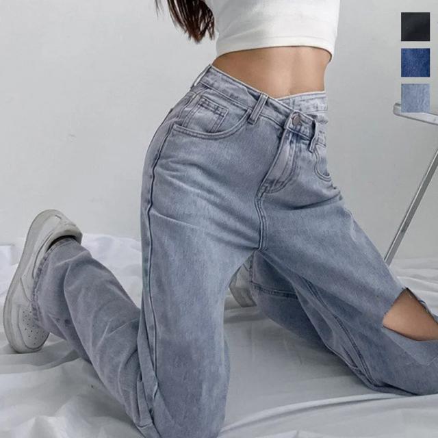 送料無料 新品 韓国風 ダメージデニムパンツ レディース < 女性ファッション  送料無料 新品 韓国風 ダメージデニムパンツ レディース  < 女性ファッションの