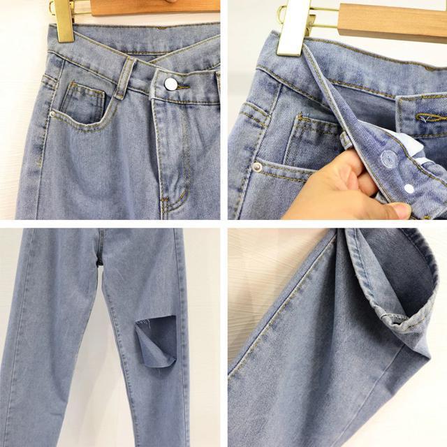 送料無料 新品 韓国風 ダメージデニムパンツ レディース < 女性ファッション  送料無料 新品 韓国風 ダメージデニムパンツ レディース < 女性ファッションの