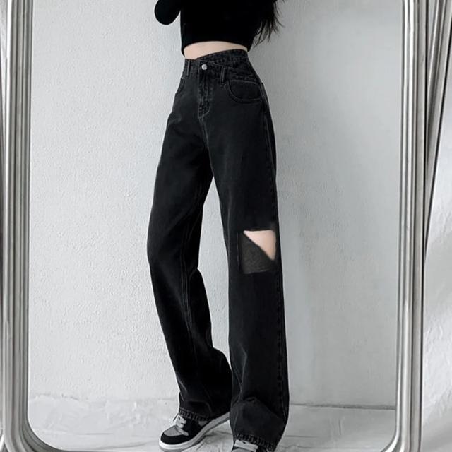 送料無料 新品 韓国風 ダメージデニムパンツ レディース < 女性ファッション  送料無料 新品 韓国風 ダメージデニムパンツ レディース < 女性ファッションの