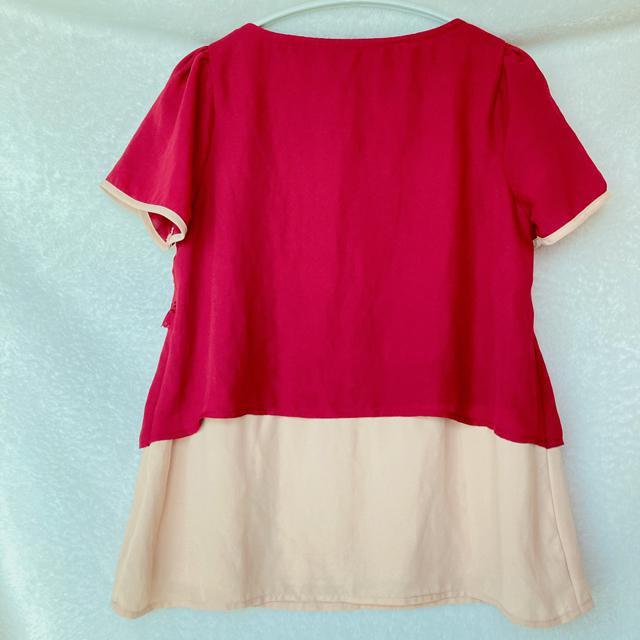 LDprime オシャレ袖 花モチーフ ビーズ パール ティアード トップス 38 N2m < ブランド  LDprime オシャレ袖 花モチーフ ビーズ パール ティアード トップス 38 N2m < ブランドの