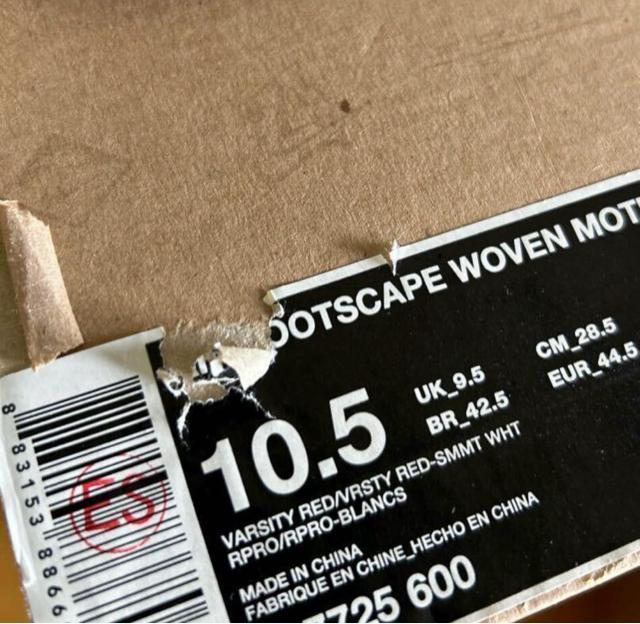 NIKE AIR FOOTSCAPE WOVEN MOTION Gingham Pack Red 28.5cm iCL MK  uh 