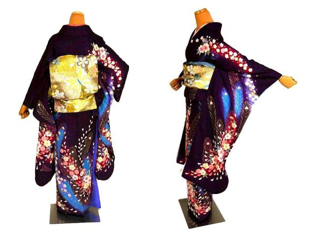 【最高峰】新品同様 桐屋(翠山工房)【徳永憲峯】絞り 孔雀羽文 暈染め 銀通地 振袖 身丈161cm 裄丈66.5cm T3429 < 女性ファッション  【最高峰】新品同様 桐屋(翠山工房)【徳永憲峯】絞り 孔雀羽文 暈染め 銀通地 振袖 身丈161cm 裄丈66.5cm T3429 < 女性ファッションの