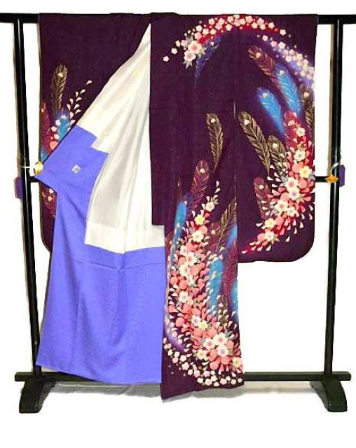 【最高峰】新品同様 桐屋(翠山工房)【徳永憲峯】絞り 孔雀羽文 暈染め 銀通地 振袖 身丈161cm 裄丈66.5cm T3429 < 女性ファッション  【最高峰】新品同様 桐屋(翠山工房)【徳永憲峯】絞り 孔雀羽文 暈染め 銀通地 振袖 身丈161cm 裄丈66.5cm T3429 < 女性ファッションの
