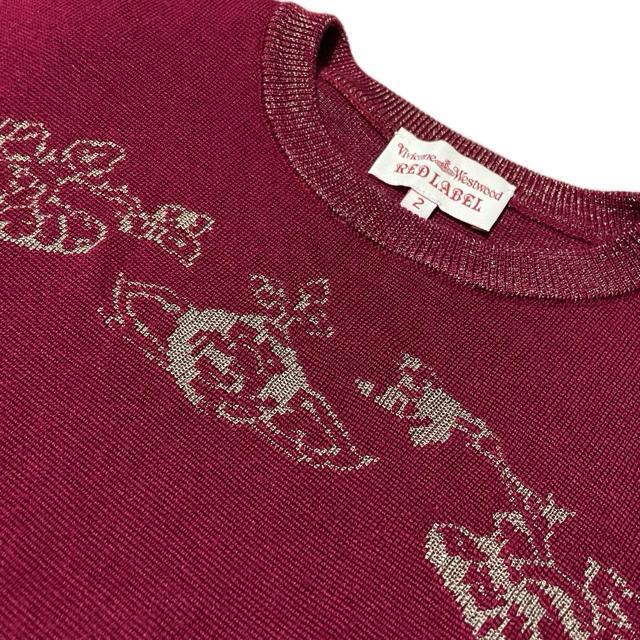 ヴィヴィアンウエストウッド オーブ 花柄 額縁 変形 長袖 ニット < ブランド ヴィヴィアンウエストウッド オーブ 花柄 額縁 変形 長袖 ニット < ブランドの