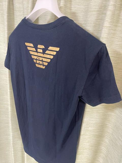 EMPORIO ARMANI GA Tシャツ 黒バックロゴ ストレッチ サイズL < ブランド  EMPORIO ARMANI GA Tシャツ 黒バックロゴ ストレッチ サイズL < ブランドの