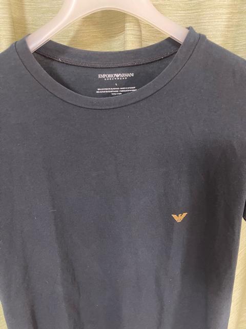 EMPORIO ARMANI GA Tシャツ 黒バックロゴ ストレッチ サイズL < ブランド  EMPORIO ARMANI GA Tシャツ 黒バックロゴ ストレッチ サイズL < ブランドの