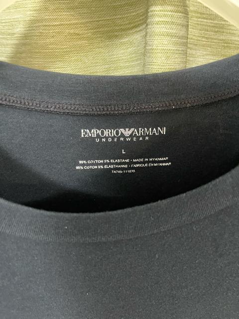 EMPORIO ARMANI GA Tシャツ 黒バックロゴ ストレッチ サイズL < ブランド  EMPORIO ARMANI GA Tシャツ 黒バックロゴ ストレッチ サイズL < ブランドの