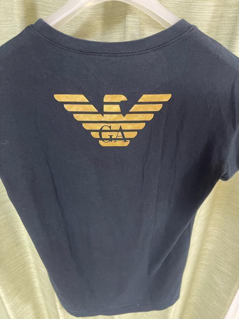EMPORIO ARMANI GA Tシャツ 黒バックロゴ ストレッチ サイズL < ブランド  EMPORIO ARMANI GA Tシャツ 黒バックロゴ ストレッチ サイズL < ブランドの