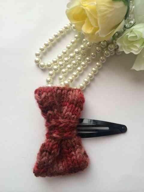 ハンドメイド スリーピン リボン レッド ガーリー axes好き 毛糸 < 女性ファッション  ハンドメイド スリーピン リボン レッド ガーリー axes好き 毛糸 < 女性ファッションの