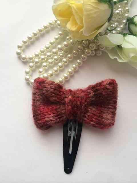 ハンドメイド スリーピン リボン レッド ガーリー axes好き 毛糸 < 女性ファッション  ハンドメイド スリーピン リボン レッド ガーリー axes好き 毛糸 < 女性ファッションの