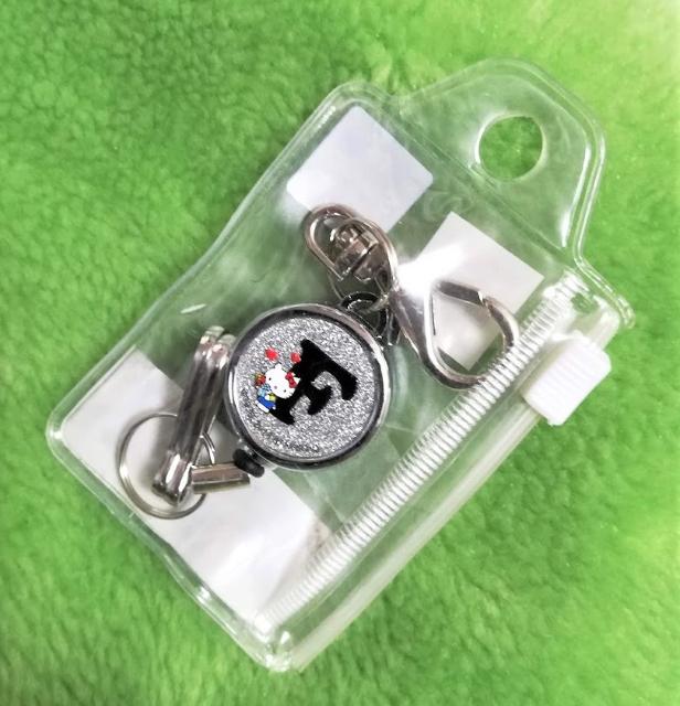 キティ★イニシャル★F★リールキーホルダー★銀★サンリオ★ < 女性ファッション  キティ★イニシャル★F★リールキーホルダー★銀★サンリオ★  < 女性ファッションの