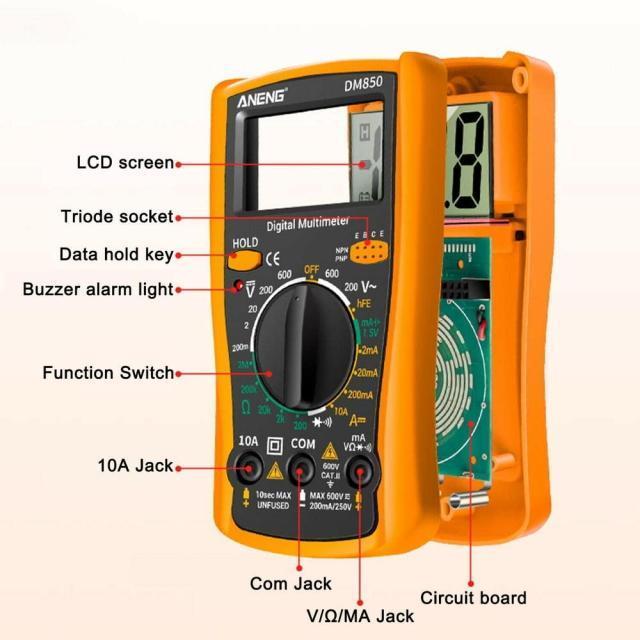 高機能デジタルテスター オレンジ デジタルマルチメータ電気自動AC/DC 電流 電圧 抵抗 計測 電圧電流測定器 < 自動車/バイク 高機能デジタルテスター オレンジ デジタルマルチメータ電気自動AC/DC 電流 電圧 抵抗 計測 電圧電流測定器 < 自動車/バイク