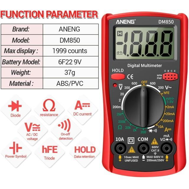 高機能デジタルテスター オレンジ デジタルマルチメータ電気自動AC/DC 電流 電圧 抵抗 計測 電圧電流測定器 < 自動車/バイク 高機能デジタルテスター オレンジ デジタルマルチメータ電気自動AC/DC 電流 電圧 抵抗 計測 電圧電流測定器 < 自動車/バイク