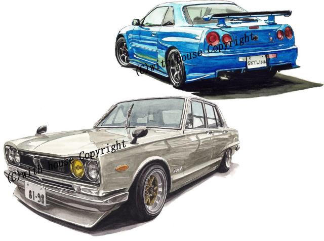 NC-1416スカイラインGT-R/GT限定版画サイン有額装済作家平右ヱ門 < 自動車/バイク NC-1416スカイラインGT-R/GT限定版画サイン有額装済作家平右ヱ門 < 自動車/バイク