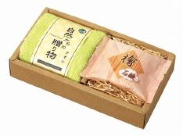 【自然からの贈り物】タオル&ひのきエキス配合石鹸 ギフト 2点セット < インテリア/ライフ  【自然からの贈り物】タオル&ひのきエキス配合石鹸 ギフト 2点セット < インテリア/ライフの