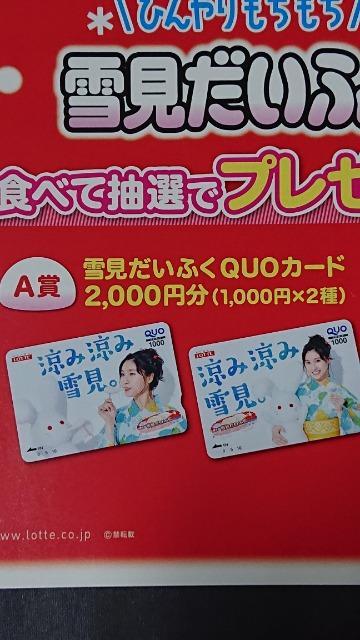 当選品☆ロッテ雪見だいふく 土屋太鳳クオカード1000円×2種☆ < ホビー  当選品☆ロッテ雪見だいふく 土屋太鳳クオカード1000円×2種☆ < ホビーの