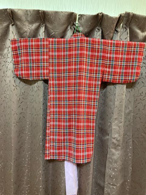 1384.レトロ☆子供着物☆リメイクにも☆赤チェック柄 < キッズ/ベビー  1384.レトロ☆子供着物☆リメイクにも☆赤チェック柄 < キッズ/ベビーの
