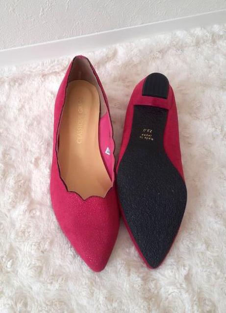 新品■Classique greco クラシックグレコ◆ビビットピンク パンプス 靴 ローヒール◆23p < 女性ファッション  新品■Classique greco クラシックグレコ◆ビビットピンク パンプス 靴 ローヒール◆23p < 女性ファッションの