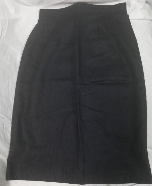 新品 天然麻(リネン)100% スカート ブラック 裏地有 63cm タグ付 < 女性ファッション  新品 天然麻(リネン)100% スカート ブラック 裏地有 63cm タグ付  < 女性ファッションの