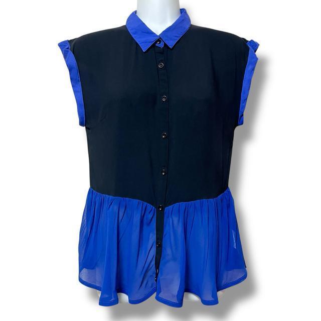 【MAISON GILFY】シフォン切替☆バイカラーペプラムシャツ < ブランド  【MAISON GILFY】シフォン切替☆バイカラーペプラムシャツ < ブランドの