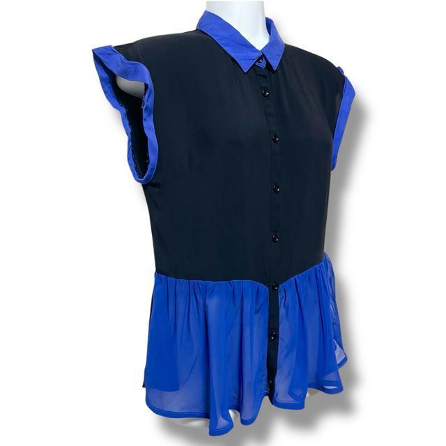 【MAISON GILFY】シフォン切替☆バイカラーペプラムシャツ < ブランド  【MAISON GILFY】シフォン切替☆バイカラーペプラムシャツ < ブランドの