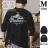 黒M◆ヘビーウェイト長袖Tシャツ 260g 厚手 ゆったり アウトドア マウンテンプリント◆k17