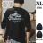 黒XL◆ヘビーウェイト長袖Tシャツ 260g 厚手 ゆったり アウトドア マウンテンプリント◆k17
