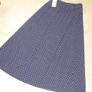 未使用タグ付☆UNIQLO*クレープジャージースカート(ネイビー)ドット模様*フレアスカート