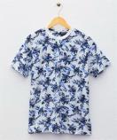 Lサイズ!高貴紳士的!裏ボタニカルプリントスラブ天竺!半袖Tシャツ!新品タグ付き!