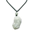 明るい天然石ひすい本翡翠ヒキュウ彫り品ネックレス雄雌ランダム御守り蓄財運